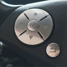 Автомобильные декоративные наклейки на кнопки рулевого колеса для Mercedes Benz C E R S Class W204 W212 GLK X204 CLS GL SLK аксессуары для интерьера 2024 - купить недорого