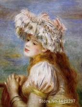 buy canvas paintings Pierre Auguste Renoir reproduction Girl in a Lace Hat hand painted High quality 2024 - buy cheap