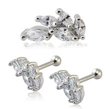 Exquisite Beautiful Cubic Zirconia Stud Earrings Elegant  Ladies Stud Earrings Luxury Design Surgical Steel Ear Studs Jewellery 2024 - buy cheap