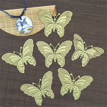 Velo de novia de mariposa dorada, adornos para la cabeza, Apliques de encaje, vestido de encaje artesanal, accesorios de encaje, 10 Uds., envío gratis, 8x6CM, BD0093 2024 - compra barato