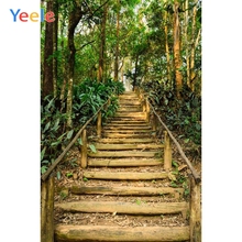 Yeele escaleras selva bosque árboles primavera paisaje fotografía fondos fotográficos personalizados para estudio fotográfico 2024 - compra barato