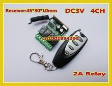 Mini sistema conmutador de Control remoto DC3V 3,7 V, pequeño volumen, 4 canales, interruptor de Control remoto, interruptor momentáneo, receptor, transmisor 2024 - compra barato