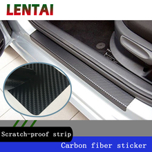 LENTAI For Renault megane 2 3 duster captur clio 4 Fiat 500 Jaguar 4PC Car Door Plate Stickers Carbon Fiber Anti Scratch Decal 2024 - buy cheap