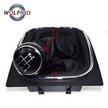 WOLFIGO 5 Speed Manual Leather Gear Shift Knob for VW Golf MK5 MK6 Jetta MK3 MK4 2004-2015 1KD 711 113 A 1KD711113A 2024 - buy cheap