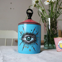 Vintage Design Big Eyes Jar with Lids Ceramic Tank Decorative Cans Candle Holder Storage Cans Home Decorative Makeup Cup Box 2024 - buy cheap