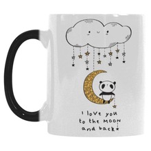 I Love You to the Moon and Back Cute Panda Mother's Day Heat Sensitive Mug Color Changing Coffee Mug, Novelty Morphing Mug Trave 2024 - buy cheap