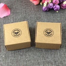 Caja de cartón con patrones, embalaje de jabón hecho a mano, cajas de papel Kraft, joyería de dulces, pequeñas cajas de regalo, 50 unids/lote 2024 - compra barato