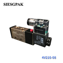 1 шт. 4V210-06 4V210-08 5-ходовой 2-позиционный Электрический электромагнитный клапан DC12V DC24V AC110V AC220V Пневматический регулирующий клапан 2024 - купить недорого