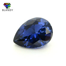 3x5mm ~ 13x18mm #34 pedra azul formato de pera pedra sintética pedras preciosas de pedra de corundum para joia frete grátis 2024 - compre barato