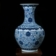 Традиционная китайская синяя и белая фарфоровая ваза, украшение для дома, классические керамические вазы с ручной росписью Цзиндэчжэнь 2024 - купить недорого