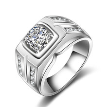 Изысканное роскошное ювелирное изделие из стерлингового серебра S925 пробы, кольца для мужчин, романтическое обручальное кольцо для жениха, обручальное кольцо Бижу из кубического циркония 2024 - купить недорого