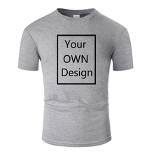 Camiseta de manga corta para hombre y mujer, camisa de algodón con estampado personalizado, imagen de logotipo de tu marca, color blanco, negro, rojo y gris 2024 - compra barato
