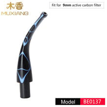 Ru-Blue with black Bent Acrylic Smoking Mouthpiece Tobacco pipe Stem for Briar Wood Tobacco Pipe 9mm Filter Accessories  be0137 2024 - buy cheap