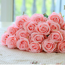 10 веток шелковые светло-розовые розы Свадебные украшения для дома Искусственные цветы праздничные товары для вечеринок 2024 - купить недорого
