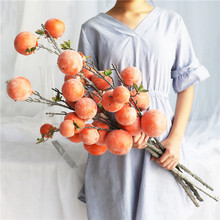 7 Branches Artificial Persimmon Fruit Artificial Berry Flower Home Wedding Party Garden Decor Fake Fruit Plant Table Accessories 2024 - buy cheap