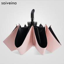 SAIVEINA Pongee Waterproof Anti UV Sun Protection Parasol Full Automatic Open & Close Black Coating Women Rain Umbrellas Korean 2024 - buy cheap