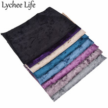 Lychee Life-tela de terciopelo de LICRA y poliéster A4, 29x21cm, tela Flexible de colores, DIY, accesorios de costura hechos a mano, suministros 2024 - compra barato