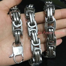8-40" Huge Heavy 316L Stainless Steel Silver Color Byzantine Chain Tone Men's Necklace 12/15mm Best Jewelry 2024 - buy cheap
