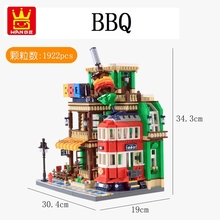 Wange Blocks Architecture BBQ Restaurant Building Bricks Beautiful House Brinquedos Educational Toys for Children Gifts 6313 2024 - buy cheap