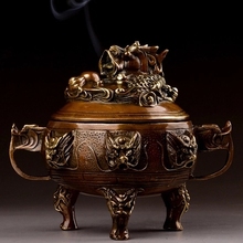 Pure copper antique dragon pattern fumigating furnace 2024 - buy cheap