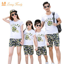 New 2021 Summer Family Matching Outfits Father Boy Mother Daughter Cotton Shirts Shorts Pants Set Plus Size Family Clothing 2024 - buy cheap