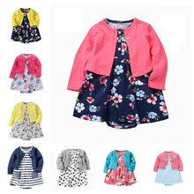 2019 Infant Baby Girl Bodysuit Floral Dress Top Coat+Bodysuit Dress 2 Pieces Sets Cute Newborn Bebe Kids Girls Clothing Outfit 2024 - buy cheap