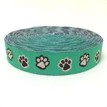 2015 nueva venta al por mayor 5/8 "16mm 10y/lotes 100% poliéster verde Color pies tejido Jacquard cinta para Collar de perro de encaje 2024 - compra barato