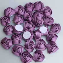 20 unids/bolsa de uva rosa púrpura a mano diámetro 3,5 Cm Rosa de satén cinta flores DIY para hacer flor para ramo de boda Accesorios 2024 - compra barato