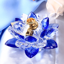 Crystal Lotus Perfume Bottle Miniature Feng Shui Glass Flower Ornaments Car Decoration Oil Burne Gifts Home Decor 4 Colors 2024 - buy cheap