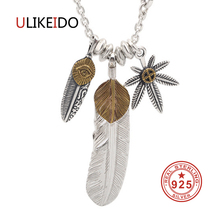 Colgante de plata esterlina 925 para hombres y mujeres, cadena de águila de plata tailandesa, estilo Punk Link, colgante de pluma, regalo fino, 2001 2024 - compra barato