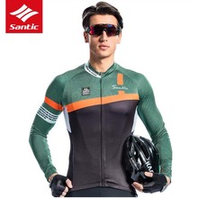 Santic 2021 New Men Long Sleeve Cycling Jersey Road Bike MTB Bicycle Jersey Spring Autumn Ourdoor Sport Clothes 2024 - buy cheap