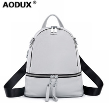 NEW Excellent 100% Genuine Leather Women's Backpack First Layer Cow Leather Ladies' Backpacks Travel Cowhide Female School Bags 2024 - buy cheap