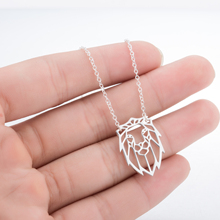 Cute Origami Lion Necklace Pendant for Women Stainless Steel Wild Animal The Lion King Collier Party Accessories 2024 - buy cheap