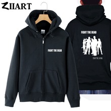 the walking dead FIGHT THE DEAD FEAR THE LIVING couple clothes boy man male cotton full zip hooded Coats Jackets 2024 - buy cheap
