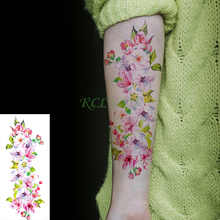 Tatuagem adesiva temporária de flor, rosa, pêssego, flash, tatuagem falsa para mulheres e meninas 2024 - compre barato