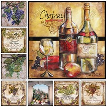 Pintura de diamantes redondos/cuadrados, mosaico de diamantes de imitación de cristal, bordado de uvas de la vida, manualidades de punto de cruz 2024 - compra barato