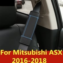 Proteção do cinto de segurança ombro couro cinto de segurança capa de ombro decoração interior acessórios para mitsubishi asx 2016-2018 2024 - compre barato