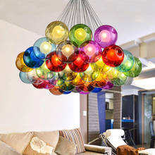 Creative design modern LED color glass chandelier restaurant living room bar LEDG4 ceiling lamp AC110-240V 2024 - buy cheap