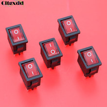 Cltgxdd-interruptor com botão vermelho, 10 peças, 11x17mm, 4 pinos, ac, 6a, 250v/10a, 125v, liga/desliga, luz led vermelha 2024 - compre barato