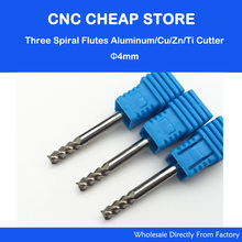 5pcs Drill CNC 3 Three 3f Flute Spiral Router Endmill Bit cutter milling tool Metal Aluminum Copper HRC55 4*4*10*50mm 2024 - buy cheap