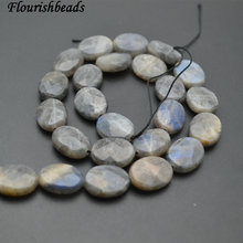Faceted Natural Labradorite Flat Oval Stone Loose Beads 8x12mm 10x14mm 12x16mm 13x18mm 2024 - buy cheap