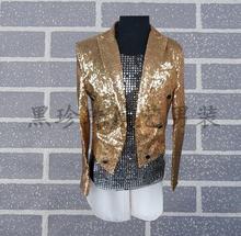 Men Magic Tuxedo Suits Masculino Homme Stage Costumes For Singers Men Sequin Blazer Dance Clothes Jacket Star Style Dress Gold 2024 - buy cheap