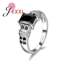 Charm Design Big Black Square CZ   925 Sterling Silver Women Wedding Engagement Fashion Jewelry With Fast Shipping 2024 - buy cheap