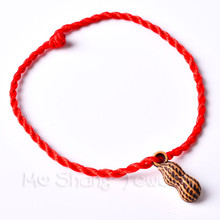 Madera de Durazno de cadena de cuerda roja para hombre y mujer, pulsera de cuerda hecha a mano de la suerte, regalo para parejas 2024 - compra barato