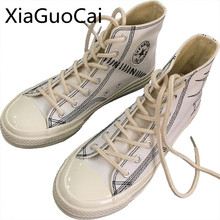 Harajuku Breathable Women Casual Shoes Summer Rubber Lace-up Casual Unisex Solid Non-Leather Flat Casual Shoes 2024 - buy cheap