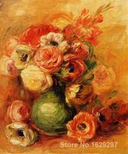 Картина маслом, художественная галерея, цветы Пьера аугустэ Ренуара, воспроизведение на холсте ручной работы, высокое качество 2024 - купить недорого