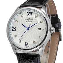 Relógio de pulso masculino automático, relógio de pulso mecânico com calendário e data para homens, de couro 2024 - compre barato