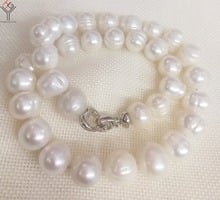 Women fashion Jewelry 11-13mm natural pearl necklace white baroque pearl beads handmade necklace real freshwater cultured pearl 2024 - buy cheap