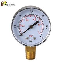 0/15 PSI 0/1 Bar Pressure Gauge Fuel Air Compressor Meter Hydraulic Pressure Tester Manometer Double Scale Pressure Measurer 2024 - buy cheap