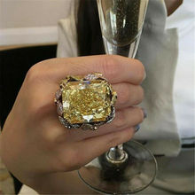 Оптовая продажа, модное кольцо принцессы с огромным покрытием серебряного цвета для женщин и мужчин, обручальное свадебное ювелирное изделие, размер 6-10 2024 - купить недорого